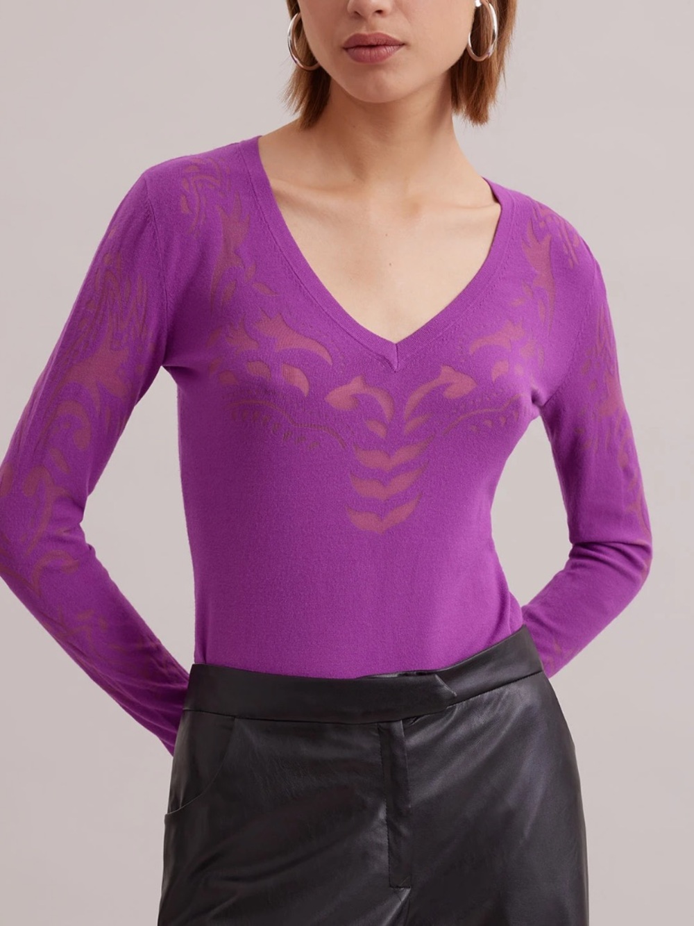 Anne Fontaine Larrosa Purple V- Neck